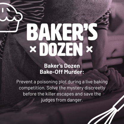 Hunt A Killer Baker's Dozen - Solve a Bake-Off Murder Mystery - For Family Game Night, Parties, and More - Murder Mystery Game for Kids & Adults - Solve Crimes at Date Night - PG