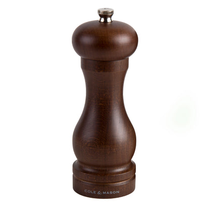 COLE & MASON Capstan Wood Salt Grinder - Wooden Mill Includes Precision Mechanism, 6.5 inch