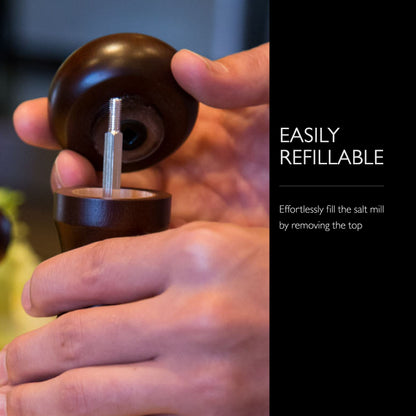 COLE & MASON Capstan Wood Salt Grinder - Wooden Mill Includes Precision Mechanism, 6.5 inch