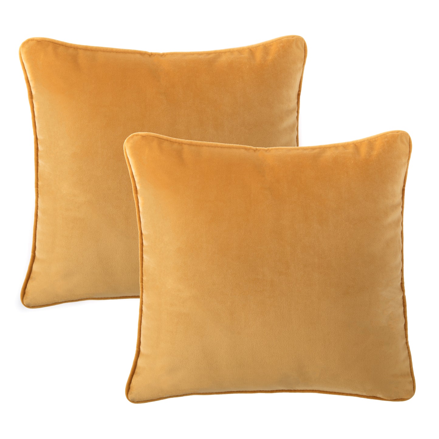 Chanasya Ultra Soft Velvet Throw Pillow Cover - Bright and Colorful Super Soft Modern Decorative Home Decor for Sofa, Chair, and Bed (18x18 Inches) Golden 2 Piece Set