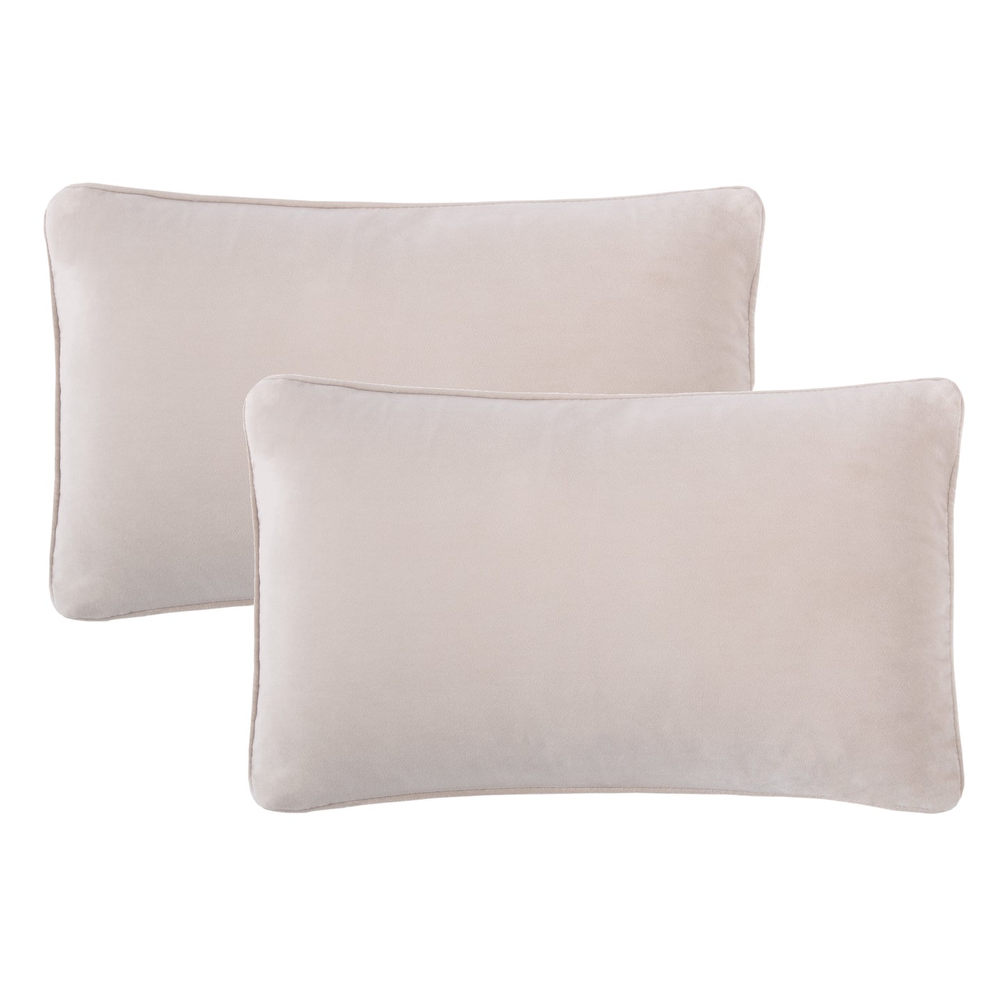 Chanasya Ultra Soft Velvet Lumbar Throw Pillow Cover - Bright and Colorful Super Soft Modern Decorative Home Decor for Sofa, Chair, and Bed (12x20 Inches) Off White 2 Piece Set