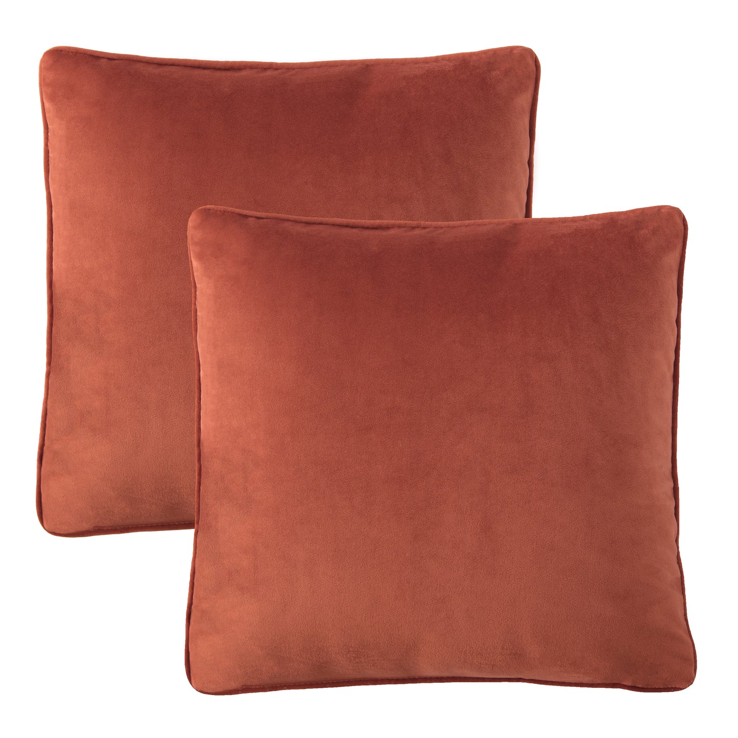 Chanasya Ultra Soft Velvet Throw Pillow Cover - Bright and Colorful Super Soft Modern Decorative Home Decor for Sofa, Chair, and Bed (18x18 Inches) Rust 2 Piece Set