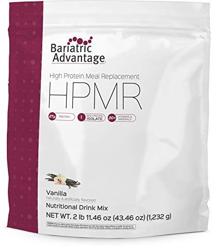 Bariatric Advantage High Protein Meal Replacement Drink Mix, Protein Powder Whey Isolate for Gastric Bypass and Sleeve Gastrectomy Patients, 27g Protein, Lactose Free - Vanilla, 28 Servings