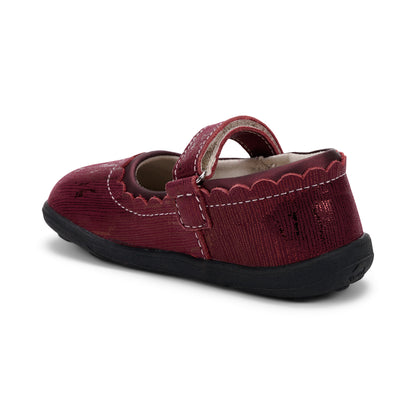 See Kai Run - Jane II Mary Jane Shoe for Little Kids, Burgundy Metallic, Little Kid 1Y