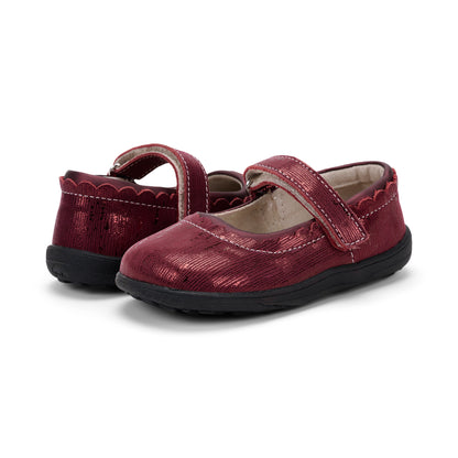 See Kai Run - Jane II Mary Jane Shoe for Little Kids, Burgundy Metallic, Little Kid 1.5Y