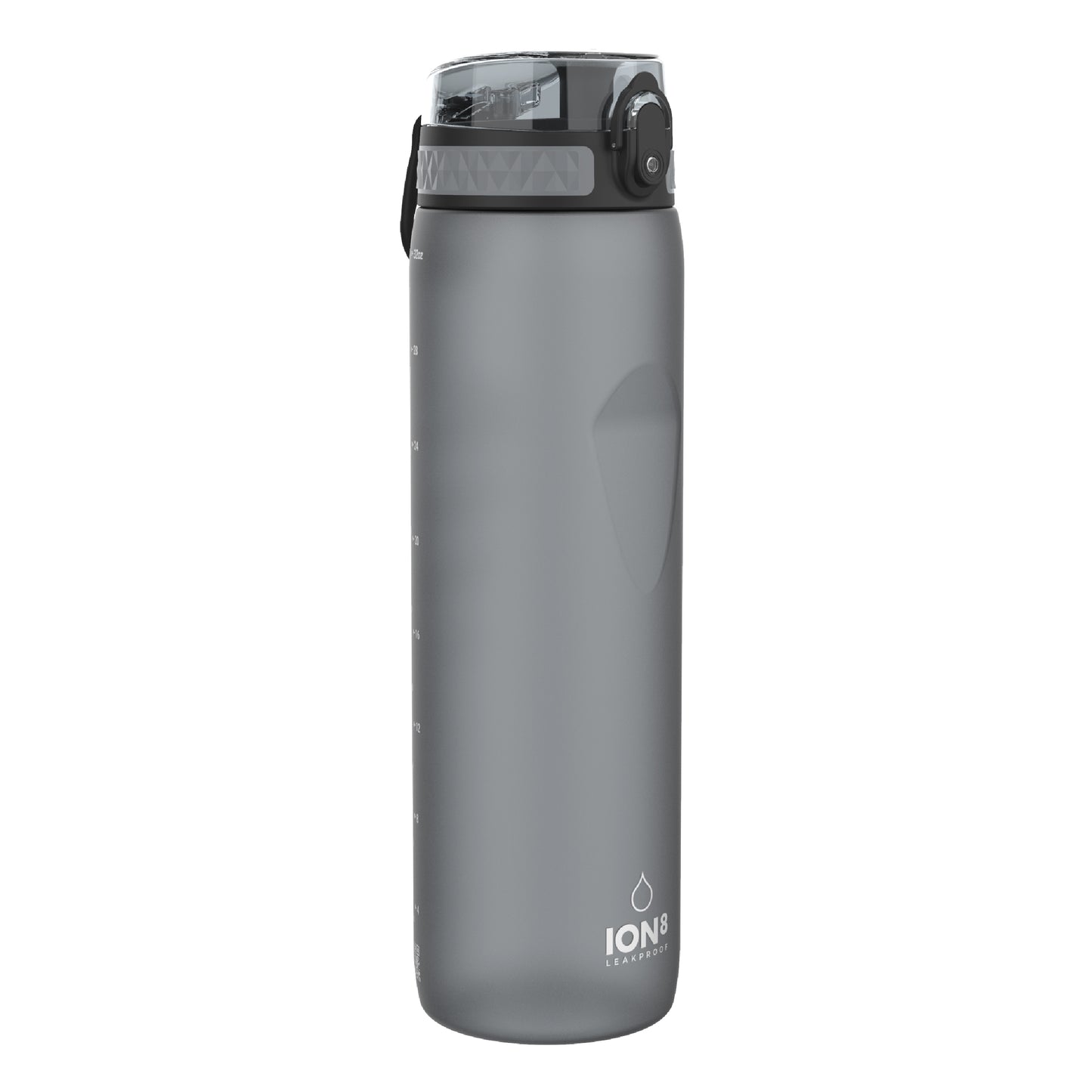 Ion8 Sport/Bike Water Bottle - Leakproof and BPA-free Water Bottle - Fits in Lunch Boxes, Handbags, Car Cup Holders, Backpacks, 34 oz/1000 ml (Pack of 1) - OneTouch 1.0 - Gray