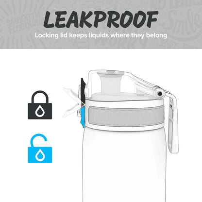 Ion8 Sport/Bike Water Bottle - Leakproof and BPA-free Water Bottle - Fits in Lunch Boxes, Handbags, Car Cup Holders, Backpacks, 34 oz/1000 ml (Pack of 1) - OneTouch 1.0 - Gray