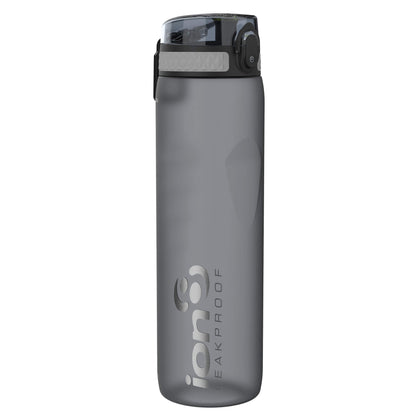 Ion8 Sport/Bike Water Bottle - Leakproof and BPA-free Water Bottle - Fits in Lunch Boxes, Handbags, Car Cup Holders, Backpacks, 34 oz/1000 ml (Pack of 1) - OneTouch 1.0 - Gray