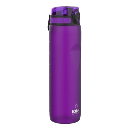 Ion8 Sport/Bike Water Bottle - Leakproof and BPA-free Water Bottle - Fits in Lunch Boxes, Handbags, Car Cup Holders, Backpacks, 34 oz/1000 ml (Pack of 1) - OneTouch 1.0 - Purple