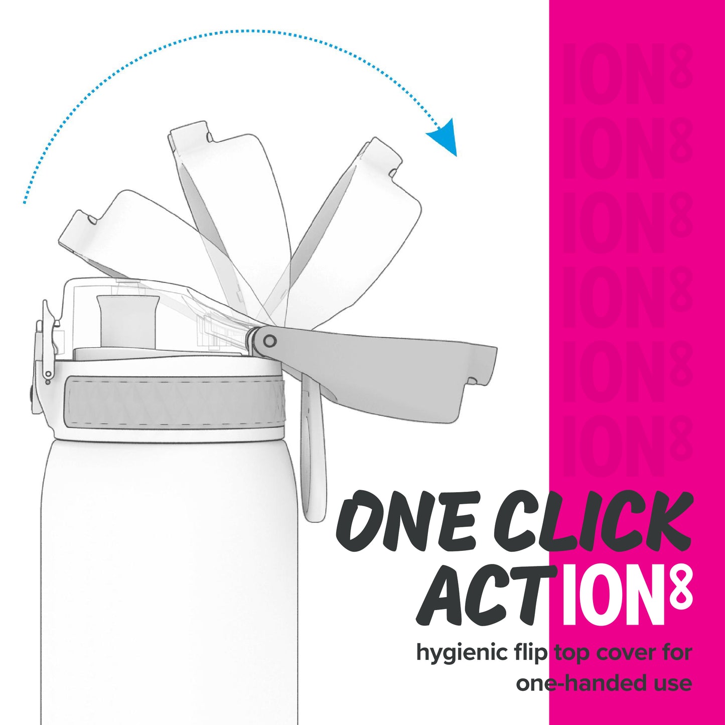 Ion8 Sport/Bike Water Bottle - Leakproof and BPA-free Water Bottle - Fits in Lunch Boxes, Handbags, Car Cup Holders, Backpacks, 34 oz/1000 ml (Pack of 1) - OneTouch 1.0 - Purple