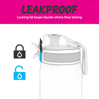 Ion8 Sport/Bike Water Bottle - Leakproof and BPA-free Water Bottle - Fits in Lunch Boxes, Handbags, Car Cup Holders, Backpacks, 34 oz/1000 ml (Pack of 1) - OneTouch 1.0 - Purple
