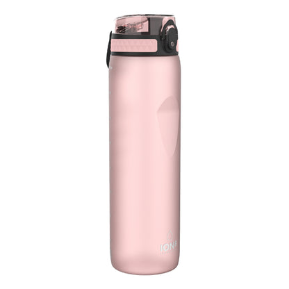 Ion8 Sport/Bike Water Bottle - Leakproof and BPA-free Water Bottle - Fits in Lunch Boxes, Handbags, Car Cup Holders, Backpacks, 34 oz/1000 ml (Pack of 1) - OneTouch 1.0 - Rose Quartz