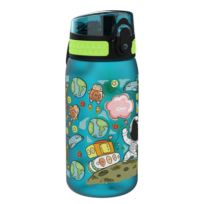 Ion8 Kid's One Touch On-The-Go Printed Water Bottle - Leakproof and BPA-Free Water Bottle - Fits Car Cup Holders and Kid's Backpacks 12 oz / 350 ml - Space
