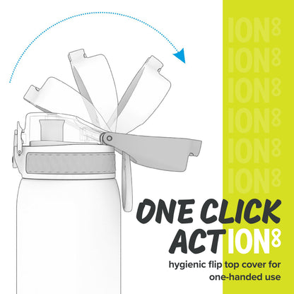 Ion8 Kid's One Touch On-The-Go Printed Water Bottle - Leakproof and BPA-Free Water Bottle - Fits Car Cup Holders and Kid's Backpacks 12 oz / 350 ml - Trains