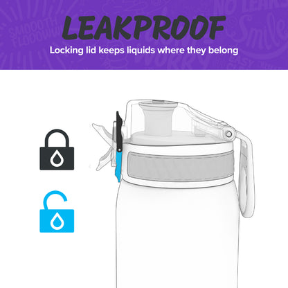 Ion8 Kid's One Touch On-The-Go Printed Water Bottle - Leakproof and BPA-Free Water Bottle - Fits Car Cup Holders and Kid's Backpacks 12 oz / 350 ml - Unicorns