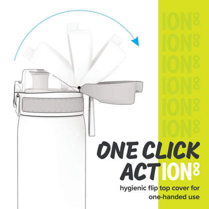 Ion8 Kid's One Touch On-The-Go Printed Water Bottle - Leakproof and BPA-Free Water Bottle - Fits Car Cup Holders and Kid's Backpacks 12 oz / 350 ml - Dinosaurs