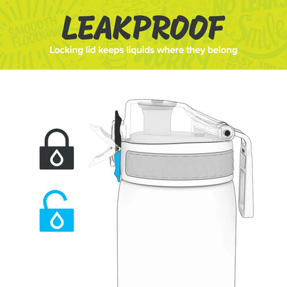 Ion8 Kid's One Touch On-The-Go Printed Water Bottle - Leakproof and BPA-Free Water Bottle - Fits Car Cup Holders and Kid's Backpacks 12 oz / 350 ml - Dinosaurs