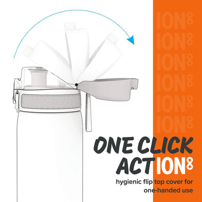 Ion8 Kid's One Touch On-The-Go Printed Water Bottle - Leakproof and BPA-Free Water Bottle - Fits Car Cup Holders and Kid's Backpacks 18 oz / 500 ml - Paint Splat