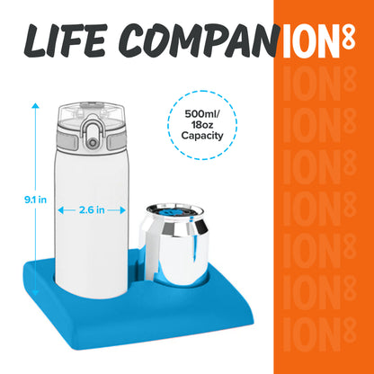 Ion8 Kid's One Touch On-The-Go Printed Water Bottle - Leakproof and BPA-Free Water Bottle - Fits Car Cup Holders and Kid's Backpacks 18 oz / 500 ml - Paint Splat