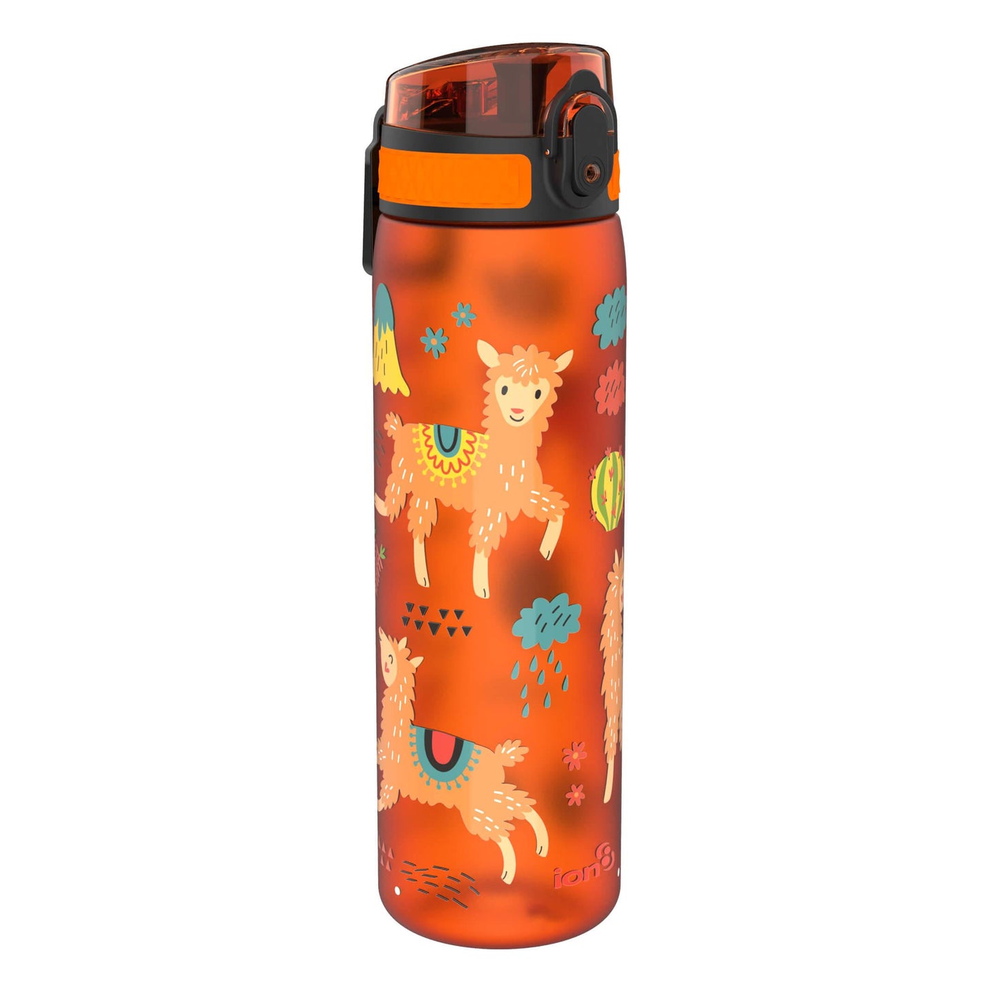 Ion8 Kid's One Touch On-The-Go Printed Water Bottle - Leakproof and BPA-Free Water Bottle - Fits Car Cup Holders and Kid's Backpacks 18 oz / 500 ml - Llama