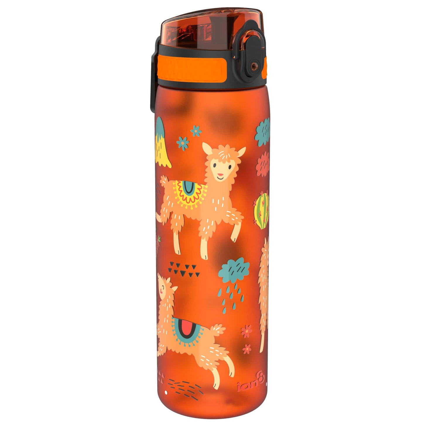 Ion8 Kid's One Touch On-The-Go Printed Water Bottle - Leakproof and BPA-Free Water Bottle - Fits Car Cup Holders and Kid's Backpacks 18 oz / 500 ml - Llama