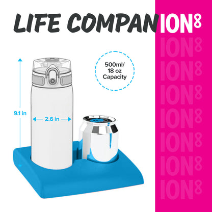 Ion8 Kid's One Touch On-The-Go Printed Water Bottle - Leakproof and BPA-Free Water Bottle - Fits Car Cup Holders and Kid's Backpacks 18 oz / 500 ml - Unicorns