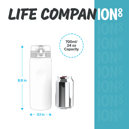 Ion8 Sport/Bike Water Bottle - Leakproof and BPA-free Water Bottle - Fits in Lunch Boxes, Handbags, Cup Holders, Backpacks and Bike Holders, 25 oz/750 ml (Pack of 1) - OneTouch 1.0 - Aqua