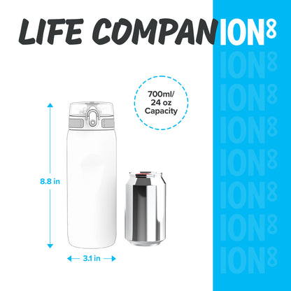 Ion8 Sport/Bike Water Bottle - Leakproof and BPA-free Water Bottle - Fits in Lunch Boxes, Handbags, Cup Holders, Backpacks and Bike Holders, 25 oz/750 ml (Pack of 1) - OneTouch 1.0 - Blue