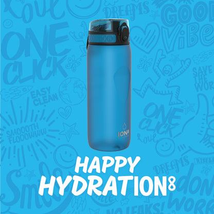 Ion8 Sport/Bike Water Bottle - Leakproof and BPA-free Water Bottle - Fits in Lunch Boxes, Handbags, Cup Holders, Backpacks and Bike Holders, 25 oz/750 ml (Pack of 1) - OneTouch 1.0 - Blue