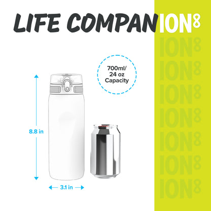 Ion8 Sport/Bike Water Bottle - Leakproof and BPA-free Water Bottle - Fits in Lunch Boxes, Handbags, Cup Holders, Backpacks and Bike Holders, 25 oz/750 ml (Pack of 1) - OneTouch 1.0 - Green