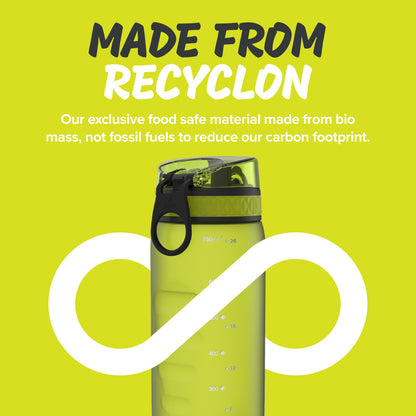 Ion8 Sport/Bike Water Bottle - Leakproof and BPA-free Water Bottle - Fits in Lunch Boxes, Handbags, Cup Holders, Backpacks and Bike Holders, 25 oz/750 ml (Pack of 1) - OneTouch 1.0 - Green