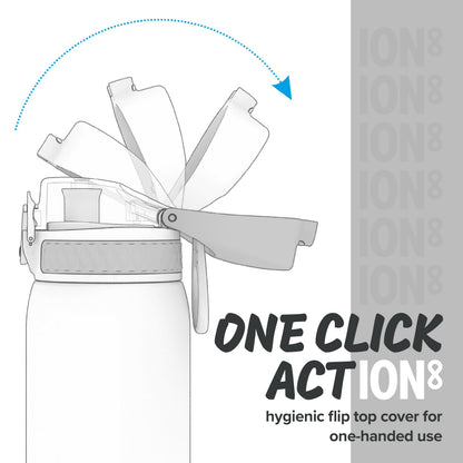 Ion8 Sport/Bike Water Bottle - Leakproof and BPA-free Water Bottle - Fits in Lunch Boxes, Handbags, Cup Holders, Backpacks and Bike Holders, 25 oz/750 ml (Pack of 1) - OneTouch 1.0 - Gray