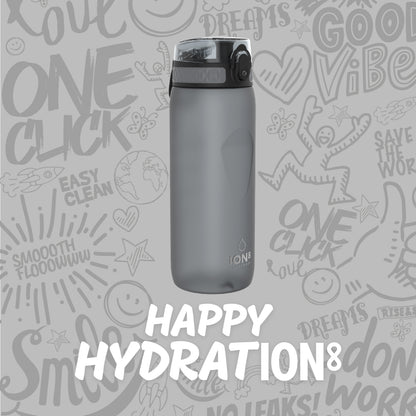 Ion8 Sport/Bike Water Bottle - Leakproof and BPA-free Water Bottle - Fits in Lunch Boxes, Handbags, Cup Holders, Backpacks and Bike Holders, 25 oz/750 ml (Pack of 1) - OneTouch 1.0 - Gray