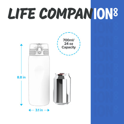 Ion8 Sport/Bike Water Bottle - Leakproof and BPA-free Water Bottle - Fits in Lunch Boxes, Handbags, Cup Holders, Backpacks and Bike Holders, 25 oz/750 ml (Pack of 1) - OneTouch 1.0 - Navy Blue