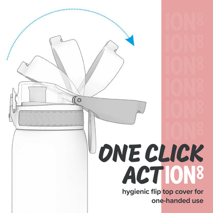 Ion8 Sport/Bike Water Bottle - Leakproof and BPA-free Water Bottle - Fits in Lunch Boxes, Handbags, Cup Holders, Backpacks and Bike Holders, 25 oz/750 ml (Pack of 1) - OneTouch 1.0 - Rose Quartz