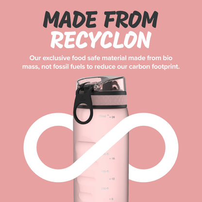 Ion8 Sport/Bike Water Bottle - Leakproof and BPA-free Water Bottle - Fits in Lunch Boxes, Handbags, Cup Holders, Backpacks and Bike Holders, 25 oz/750 ml (Pack of 1) - OneTouch 1.0 - Rose Quartz