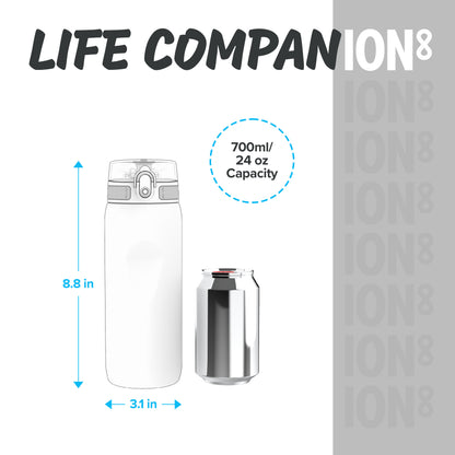 Ion8 Sport/Bike Water Bottle - Leakproof and BPA-free Water Bottle - Fits in Lunch Boxes, Handbags, Cup Holders, Backpacks and Bike Holders, 25 oz/750 ml (Pack of 1) - OneTouch 1.0 - Black