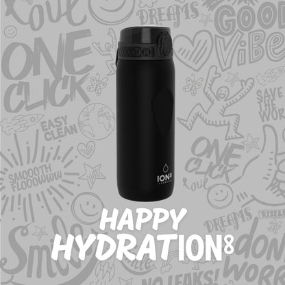 Ion8 Sport/Bike Water Bottle - Leakproof and BPA-free Water Bottle - Fits in Lunch Boxes, Handbags, Cup Holders, Backpacks and Bike Holders, 25 oz/750 ml (Pack of 1) - OneTouch 1.0 - Black