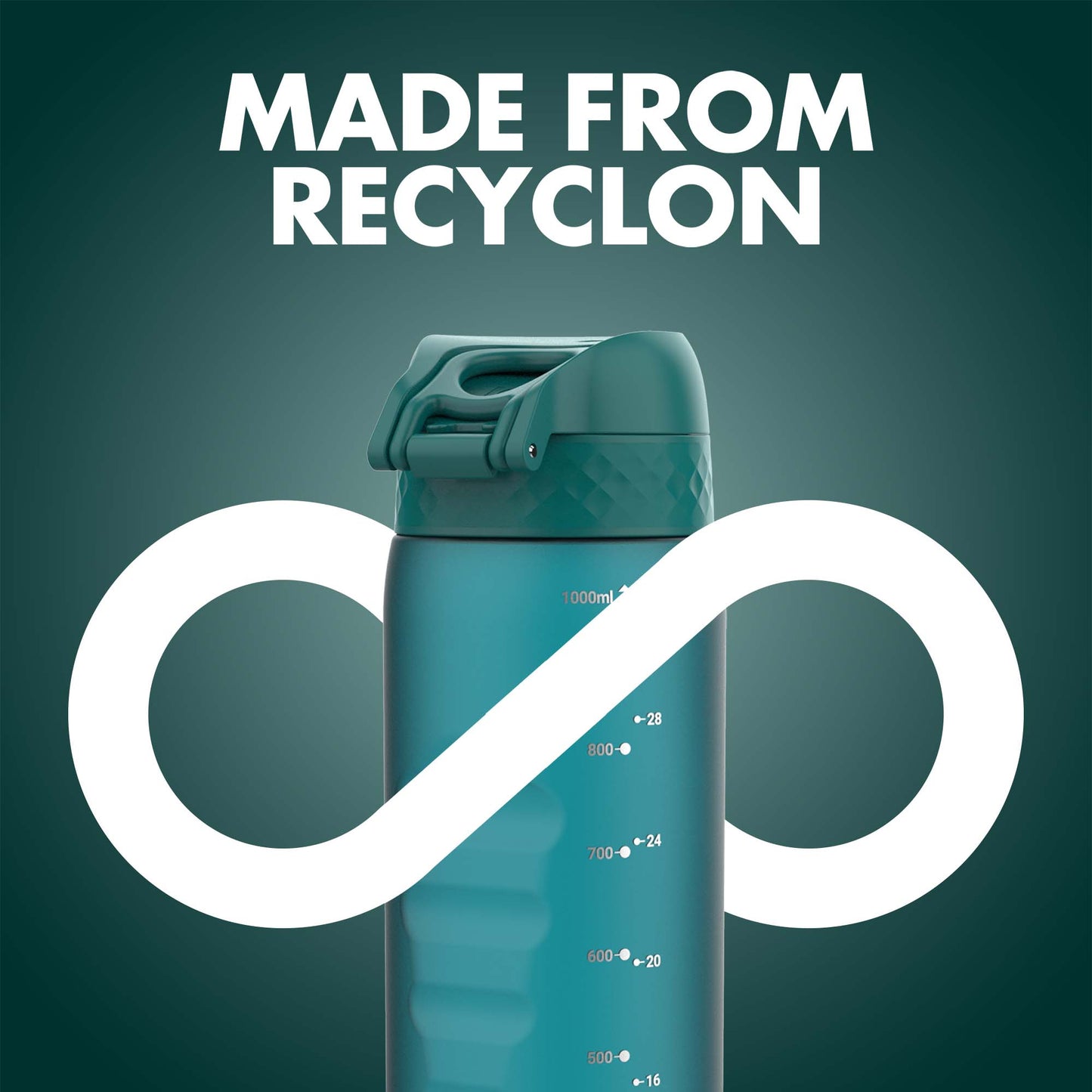 Ion8 Sport/Bike Water Bottle - Leakproof and BPA-free Water Bottle - Fits in Lunch Boxes, Handbags, Car Cup Holders, Backpacks, 34 oz/1000 ml (Pack of 1) - OneTouch 2.0 - Aqua 2.0