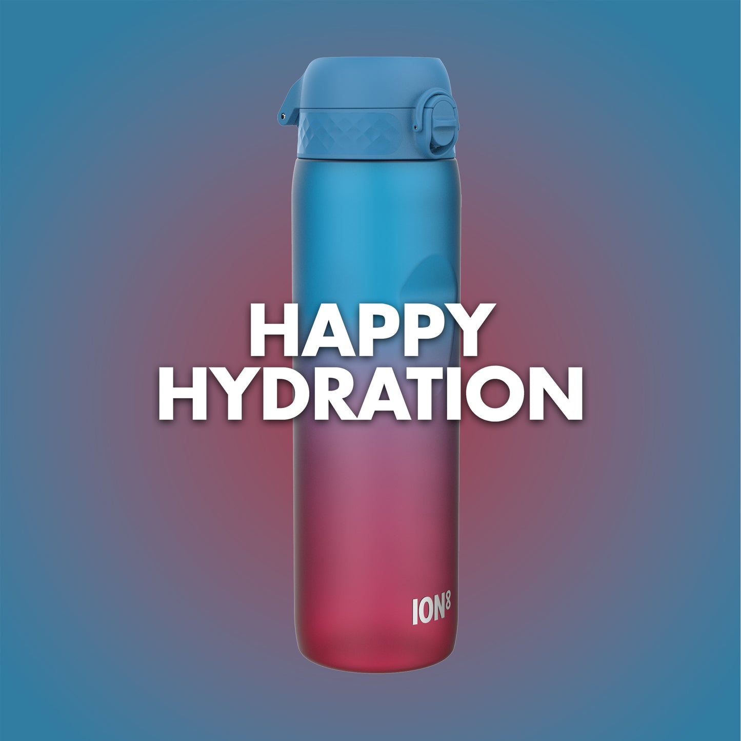 Ion8 Sport/Bike Water Bottle - Leakproof and BPA-free Water Bottle - Fits in Lunch Boxes, Handbags, Car Cup Holders, Backpacks, 34 oz/1000 ml (Pack of 1) - OneTouch 2.0 - Blue/Pink Motivator 2.0