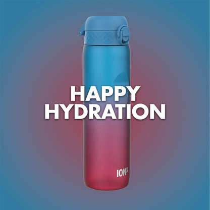 Ion8 Sport/Bike Water Bottle - Leakproof and BPA-free Water Bottle - Fits in Lunch Boxes, Handbags, Car Cup Holders, Backpacks, 34 oz/1000 ml (Pack of 1) - OneTouch 2.0 - Blue/Pink Motivator 2.0