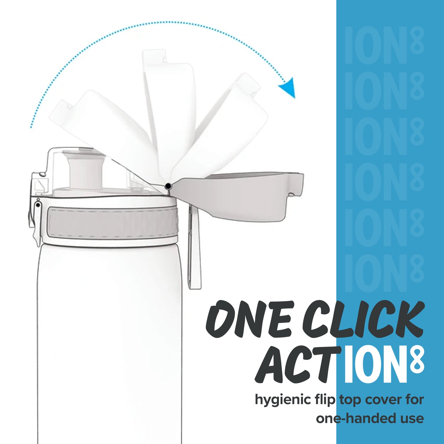Ion8 Kid's One Touch On-The-Go Printed Water Bottle - Leakproof and BPA-Free Water Bottle - Fits Car Cup Holders and Kid's Backpacks 12 oz / 350 ml - Frogs