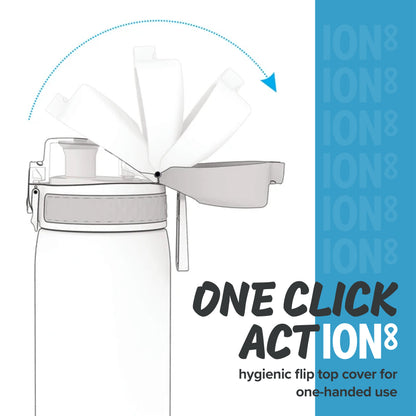 Ion8 Kid's One Touch On-The-Go Printed Water Bottle - Leakproof and BPA-Free Water Bottle - Fits Car Cup Holders and Kid's Backpacks 12 oz / 350 ml - Frogs