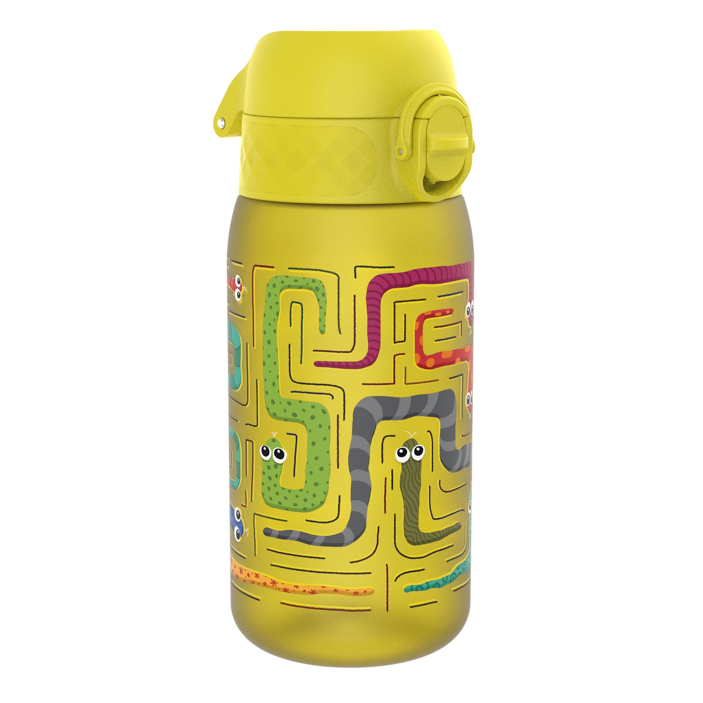 Ion8 Kid's One Touch 2.0 On-The-Go Printed Water Bottle - Leakproof and BPA-Free Water Bottle - Fits Car Cup Holders and Kid's Backpacks 12 oz / 350 ml - Snakes