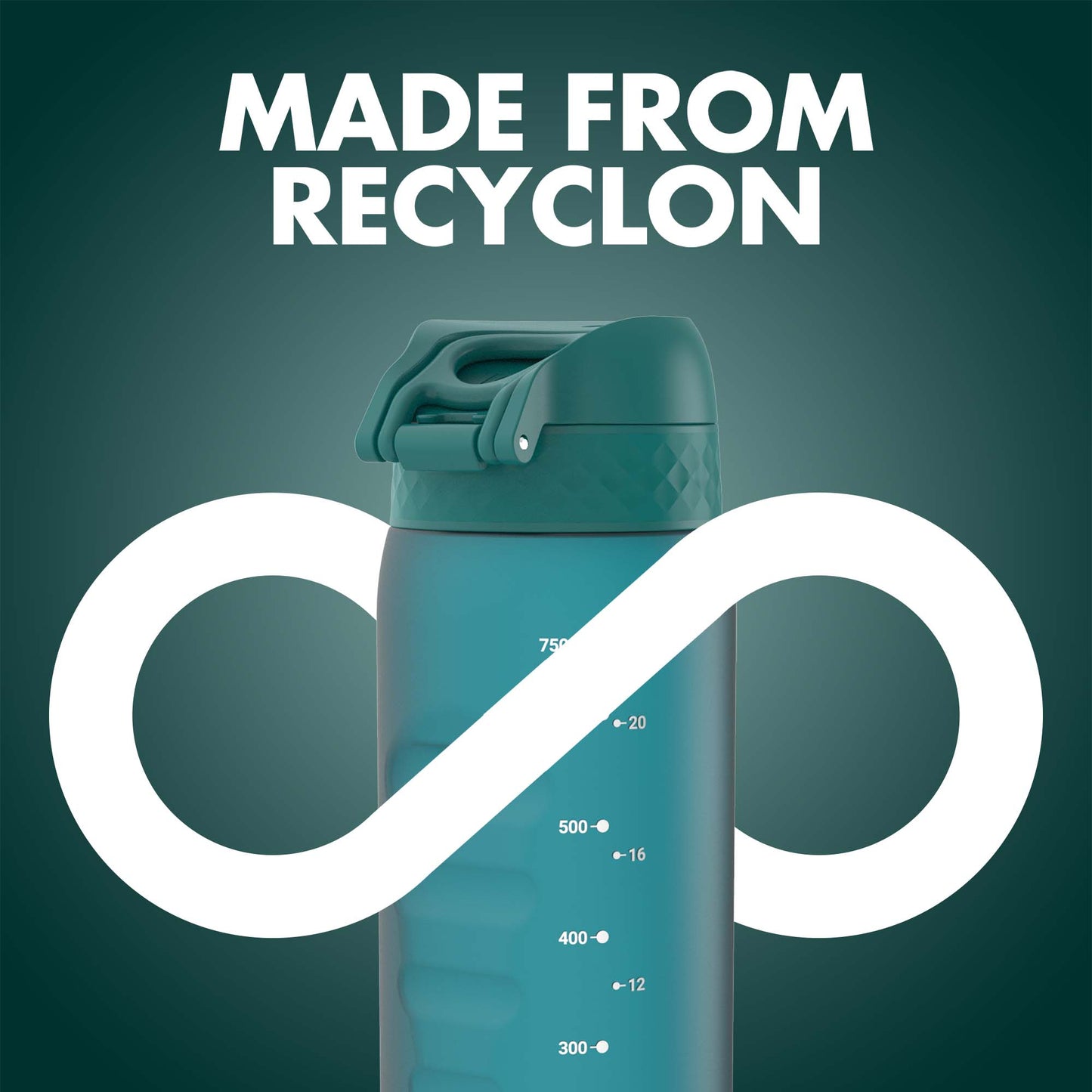 Ion8 Sport/Bike Water Bottle - Leakproof and BPA-free Water Bottle - Fits in Lunch Boxes, Handbags, Cup Holders, Backpacks and Bike Holders, 25 oz/750 ml (Pack of 1) - OneTouch 2.0 - Aqua 2.0