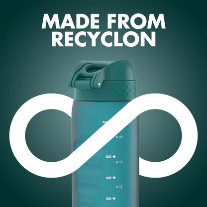 Ion8 Sport/Bike Water Bottle - Leakproof and BPA-free Water Bottle - Fits in Lunch Boxes, Handbags, Cup Holders, Backpacks and Bike Holders, 25 oz/750 ml (Pack of 1) - OneTouch 2.0 - Aqua 2.0