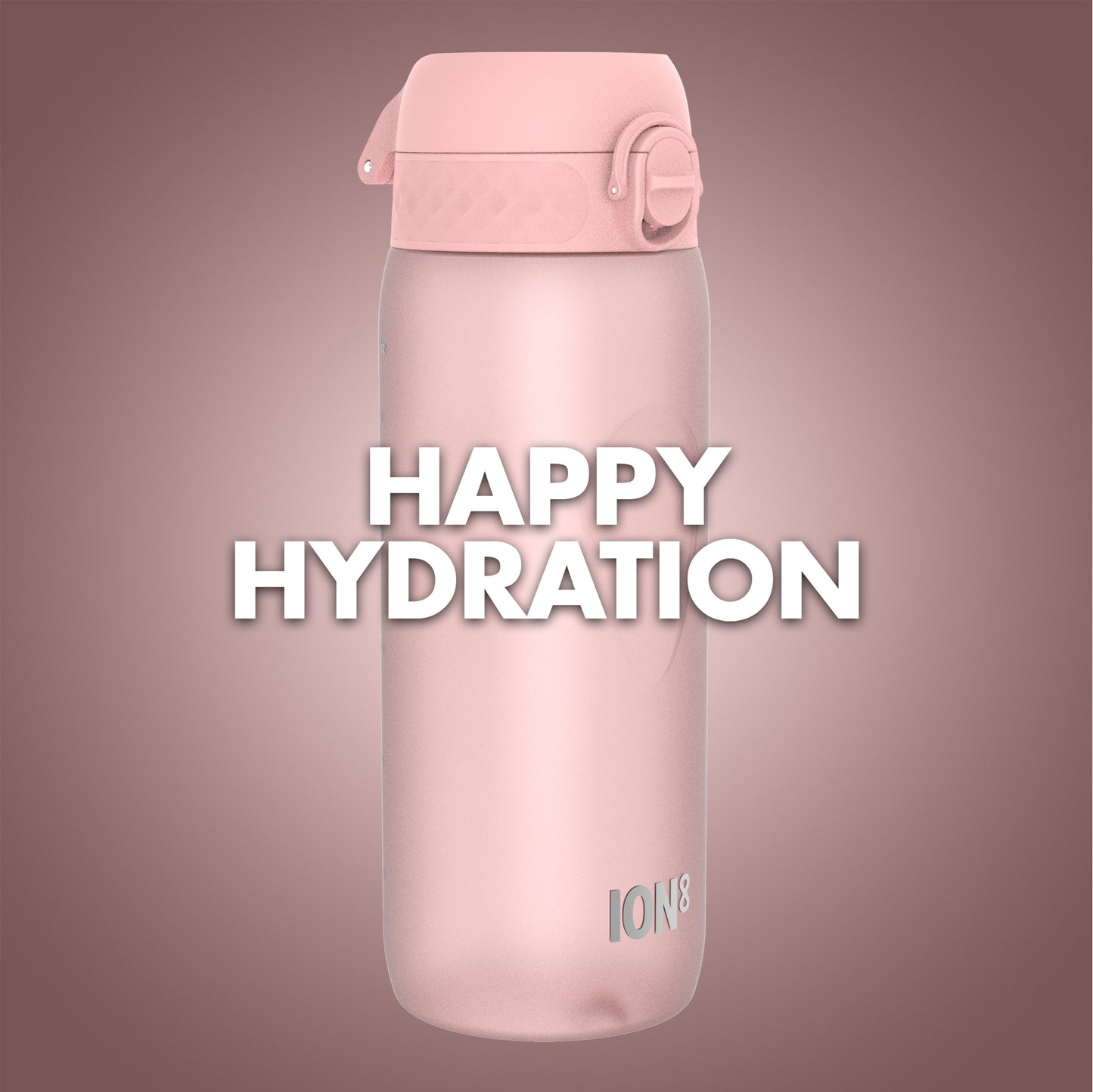 Ion8 Sport/Bike Water Bottle - Leakproof and BPA-free Water Bottle - Fits in Lunch Boxes, Handbags, Cup Holders, Backpacks and Bike Holders, 25 oz/750 ml (Pack of 1) - OneTouch 2.0 - Rose Quartz 2.0
