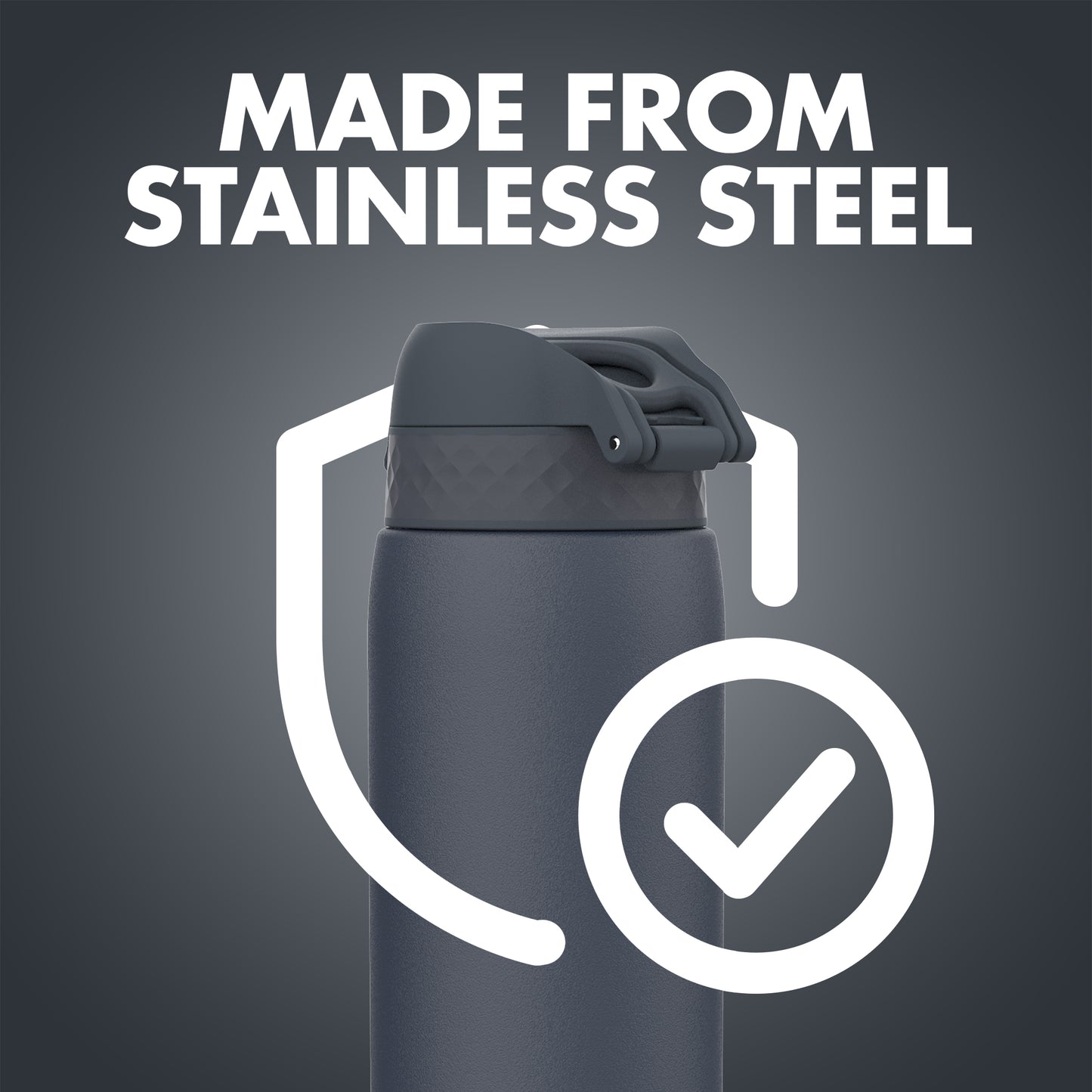 Ion8 Stainless Steel Water Bottle - Food-Safe and Odor Resistant - Fits Car Cup Holders, Backpack Pockets, and More, 40 oz / 1200 ml (Pack of 1) - OneTouch 2.0 - Navy 2.0