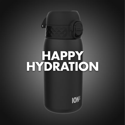 Ion8 Stainless Steel Water Bottle - Food-Safe and Odor Resistant - Fits Car Cup Holders, Backpack Pockets and More, 14 oz / 400 ml (Pack of 1) - OneTouch 2.0 - Black 2.0