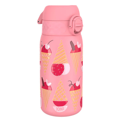 Ion8 Kid's Stainless Steel Water Bottle - Food-Safe and Odor Resistant - Fits Car Cup Holders, Backpack Pockets and More, 14 oz / 400 ml (Pack of 1) - Ice Cream